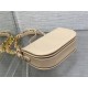 CD SIGNATURE BAG WITH STRAP CD-Embossed Box Calfskin Beige High