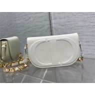 CD SIGNATURE BAG WITH STRAP CD-Embossed Box Calfskin White High