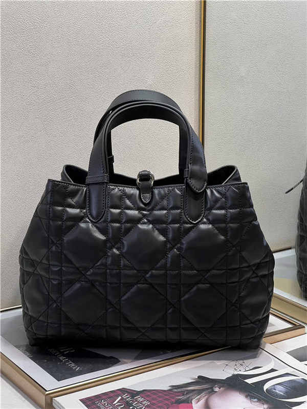 DIOR TOUJOURS BAG MEDIUM Macrocannage Calfskin Black High