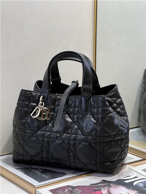 DIOR TOUJOURS BAG MEDIUM Macrocannage Calfskin Black High