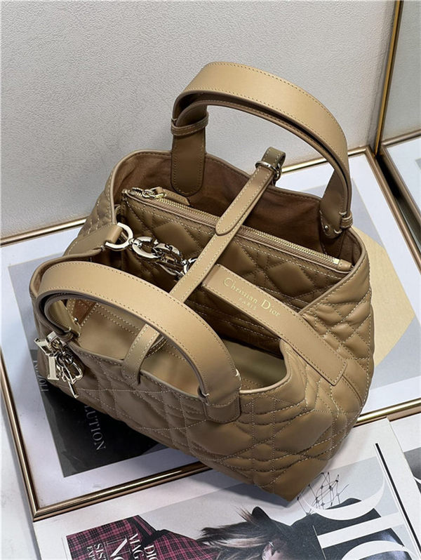 DIOR TOUJOURS BAG SMALL Macrocannage Calfskin Tan High