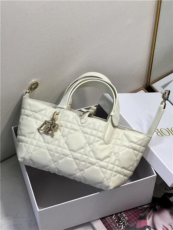 DIOR TOUJOURS BAG SMALL Macrocannage Calfskin Latte High