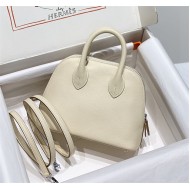 Hermes Bolide Mini Bag Evercolor calfskin WAX Craie Silver-Metal High