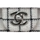 Chanel Medium Classic Flap Bag Tweed White High