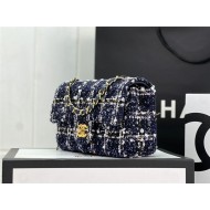 Chanel Mini Classic Flap Bag Tweed Navy-Blue High