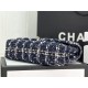 Chanel Medium Classic Flap Bag Tweed Navy-Blue High