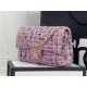 Chanel Medium Classic Flap Bag Tweed Pink/Blue High