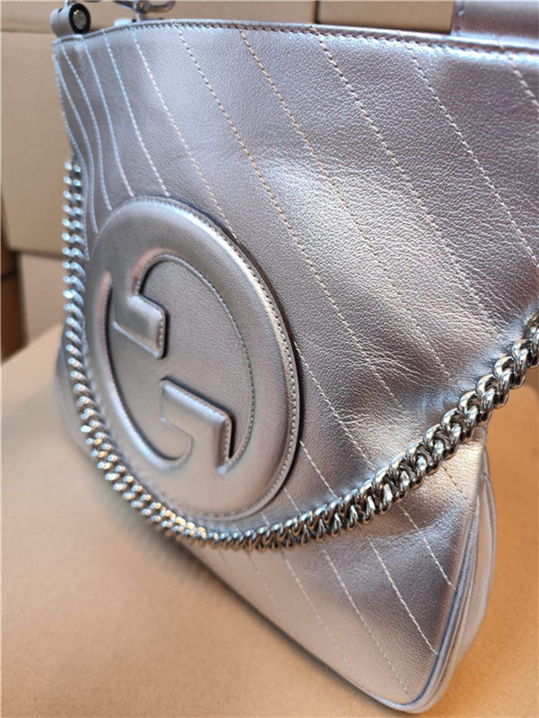 Gucci BLONDIE SMALL TOTE BAG Leather 751518 Silver High