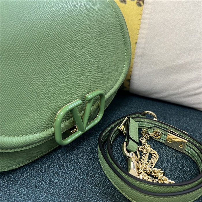 Valentino GARAVANI VSLING SHOULDER BAG IN GRAINY CALFSKIN CHARTREUSE High