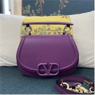 Valentino GARAVANI VSLING SHOULDER BAG IN GRAINY CALFSKIN Purple High