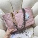 Chanel 19 SHOPPING BAG Shiny Lambskin, Gold-Tone, Silver-Tone & Ruthenium-Finish Metal AS3660 Pink High