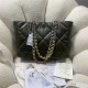 Chanel 19 SHOPPING BAG Shiny Lambskin, Gold-Tone, Silver-Tone & Ruthenium-Finish Metal AS3660 Olive High