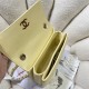 SMALL FLAP BAG WITH TOP HANDLE Lambskin Gold Metal A92236 Light Yellow A