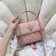 SMALL FLAP BAG WITH TOP HANDLE Lambskin Gold Metal A92236 Pink A