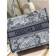 MEDIUM Dior BOOK TOTE Toile de Jouy Embroidery Denim Blue High