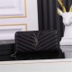 CASSANDRE MATELASSÉ ZIP AROUND WALLET IN GRAIN DE POUDRE EMBOSSED LEATHER Black-Silver High