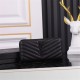 CASSANDRE MATELASSÉ ZIP AROUND WALLET IN GRAIN DE POUDRE EMBOSSED LEATHER Black-Black High