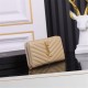 CASSANDRE MATELASSÉ ZIP AROUND WALLET IN GRAIN DE POUDRE EMBOSSED LEATHER Beige High