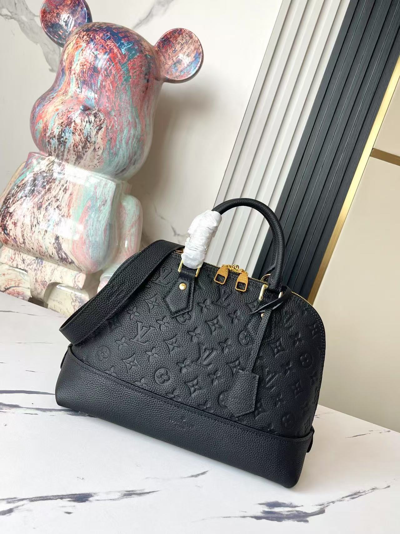 Louis Vuitton Alma PM Bag Monogram Empreinte M44832 Black High