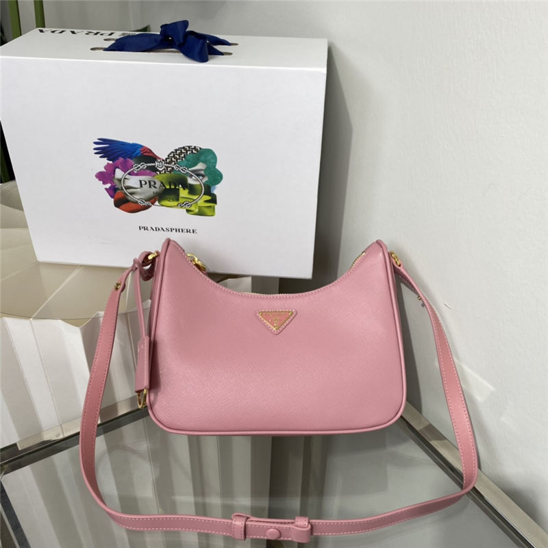 Prada Re-Edition Saffiano leather mini bag 1BC204 Pink High