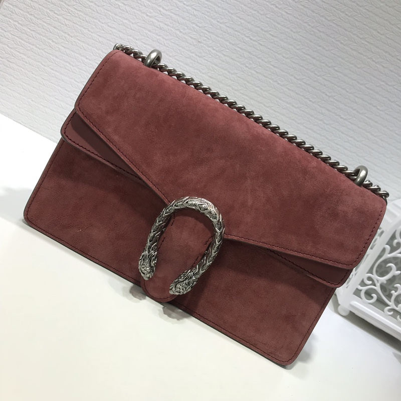 DIONYSUS GG SMALL SHOULDER BAG 400249 Suede Red high