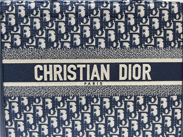 MEDIUM Dior BOOK TOTE Dior Oblique Embroidery Blue With Strap High