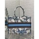 MEDIUM Dior BOOK TOTE Toile de Jouy Mexico Embroidery Blue High