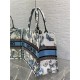 MEDIUM Dior BOOK TOTE Toile de Jouy Mexico Embroidery Blue High