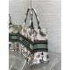 MEDIUM Dior BOOK TOTE Toile de Jouy Mexico Embroidery Green High