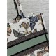 MEDIUM Dior BOOK TOTE Toile de Jouy Mexico Embroidery Green High