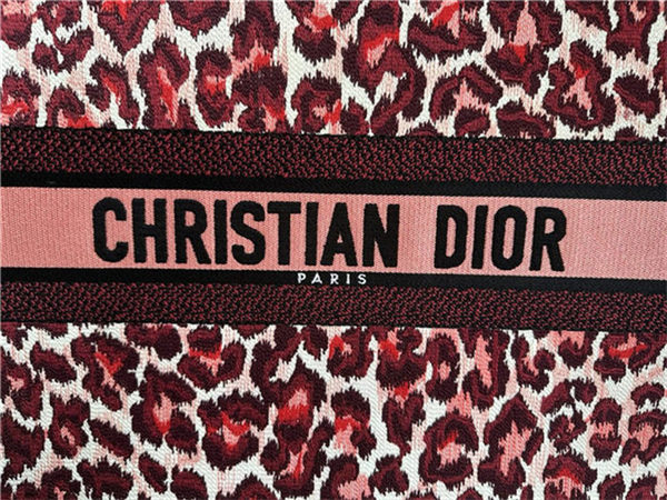 LARGE Dior BOOK TOTE Multicolor Mizza Embroidery Burgundy High