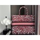 LARGE Dior BOOK TOTE Multicolor Mizza Embroidery Burgundy High