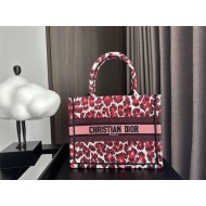 SMALL Dior BOOK TOTE Multicolor Mizza Embroidery Burgundy High