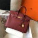 Hermes Birkin 25/30/35cm Bag Calfskin Silver/Gold Metal In Bordeaux High