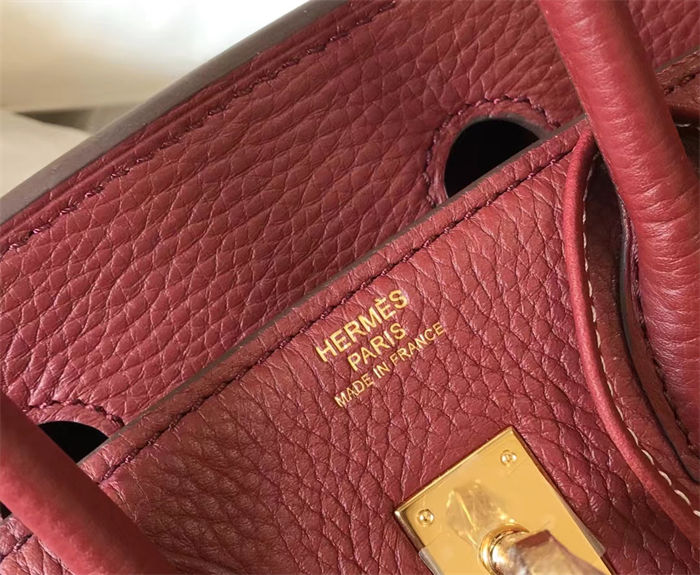 Hermes Birkin 25/30/35cm Bag Calfskin Silver/Gold Metal In Bordeaux High