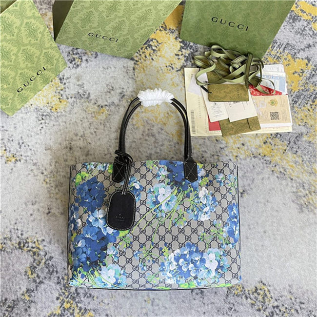 Gucci Reversible GG Tote 368568 Flower Blue High