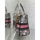 MEDIUM LADY D-LITE BAG Butterfly Around The World Embroidery Pink High