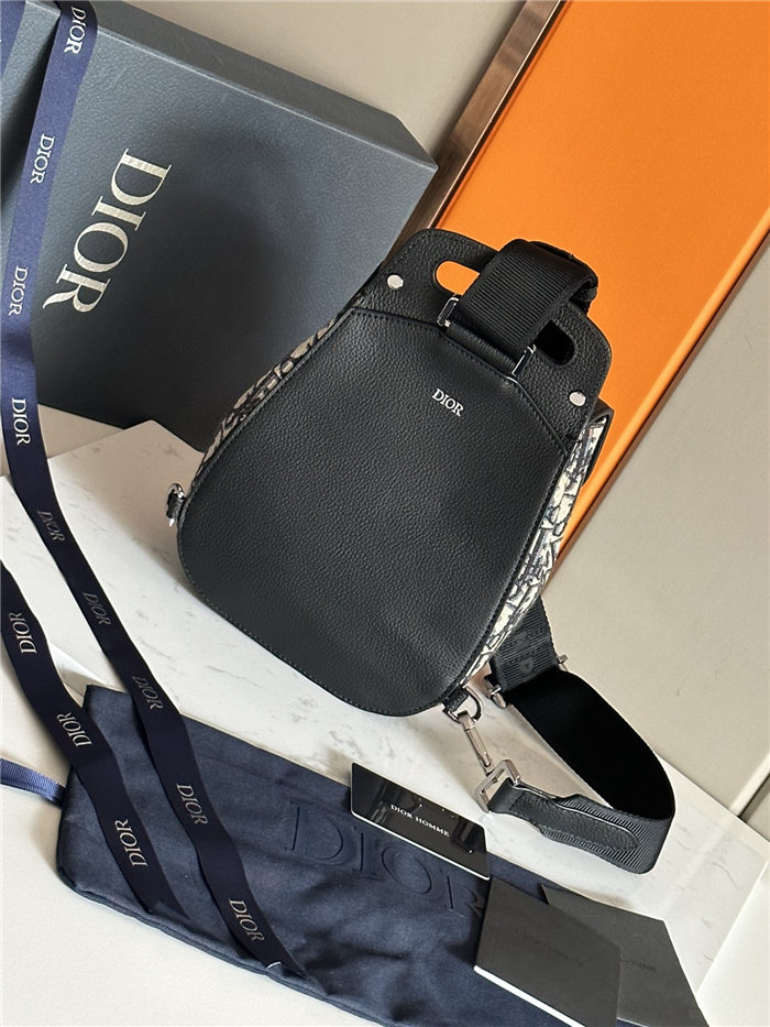 Dior MINI GALLOP SLING BAG Dior Oblique Jacquard & grained calfskin High