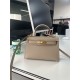 Hermes Kelly Mini II Bag Epsom Leather WAX Silver/Gold Metal Trench High