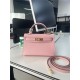 Hermes Kelly Mini II Bag Epsom Leather WAX Silver/Gold Metal Rose Sakura High