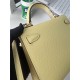 Hermes Kelly Mini II Bag Epsom Leather WAX Silver/Gold Metal Jaune Poussin High