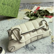 Gucci HORSEBIT CHAIN SMALL SHOULDER BAG Leather 764339 White High