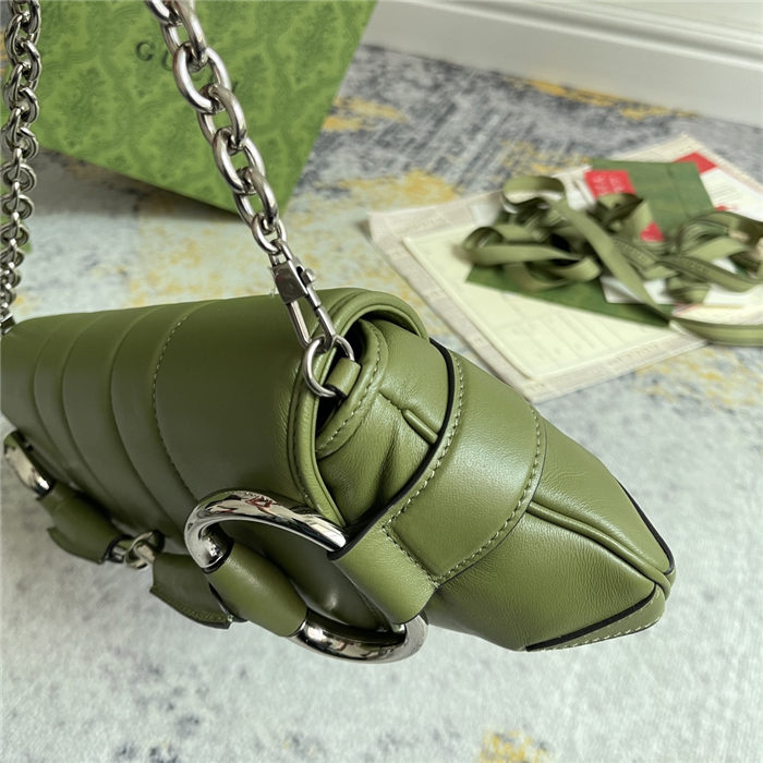 Gucci HORSEBIT CHAIN MEDIUM SHOULDER BAG Leather 764255 Green High