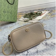 GG MARMONT MINI SHOULDER BAG 739682 Leather Khaki high