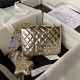 Chanel MINI FLAP BAG & STAR COIN PURSE AS4647 Mirror Calfskin, Metallic Calfskin & Gold-Tone Metal Gold A