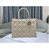 MEDIUM Dior BOOK TOTE Macrocannage Calfskin Beige High