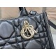 SMALL Dior BOOK TOTE Macrocannage Calfskin Black High