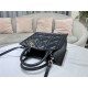 SMALL Dior BOOK TOTE Macrocannage Calfskin Black High