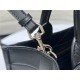 SMALL Dior BOOK TOTE Macrocannage Calfskin Black High