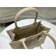 SMALL Dior BOOK TOTE Macrocannage Calfskin Beige High